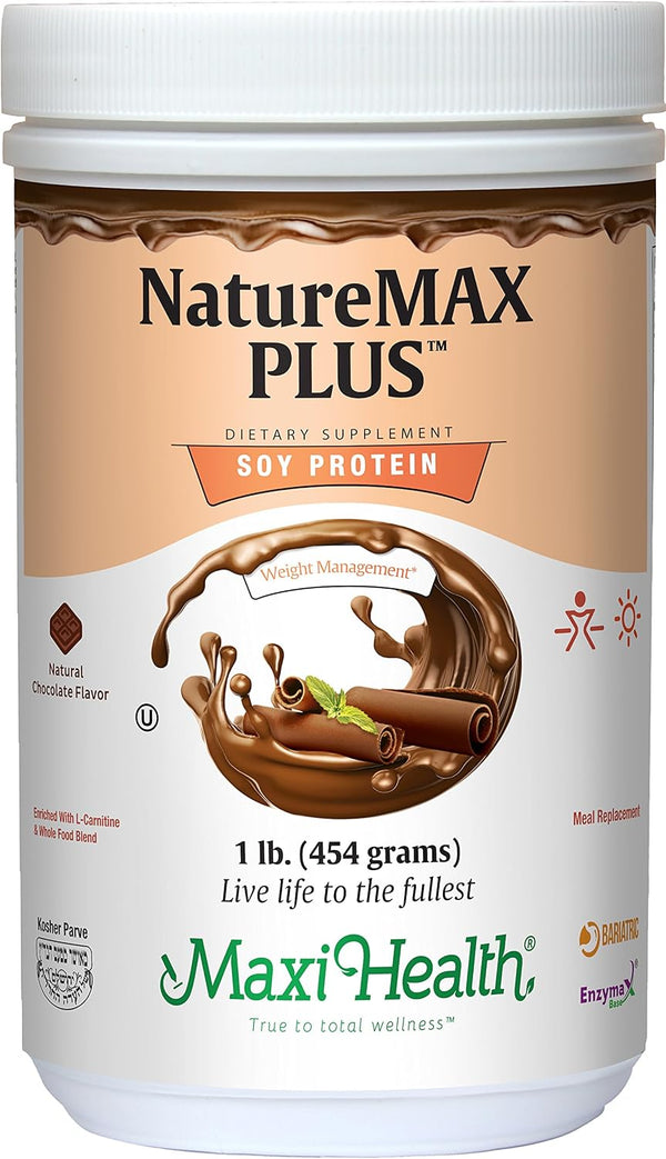 Maxi-Health NatureMAX Plus Energy Support Drink, Sugar Free Soy Protein Powder, 20g Protein, 1lb