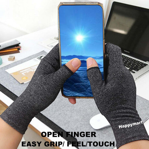 2 Pairs Arthritis Gloves for Women, Compression Gloves for Carpal Tunnel Relief, Fingerless Gloves for Women and Men