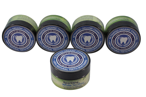 Sparkling White Smiles Activated Charcoal Powder for Natural Teeth Whitening, Cleaning and Detoxifying - Coconut Shell