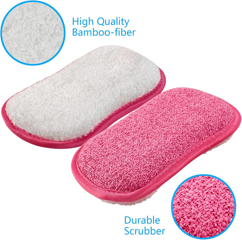 Non Scratch Kitchen Dish Sponge Scrubber, Reusable Washable Heavy Duty Pads for Cleaning Sink and Pans