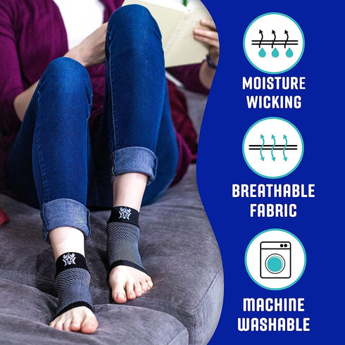 Bitly Plantar Fasciitis Compression Socks - Best Ankle Compression Sleeve for Men & Women, Arch Support, Heel Pain