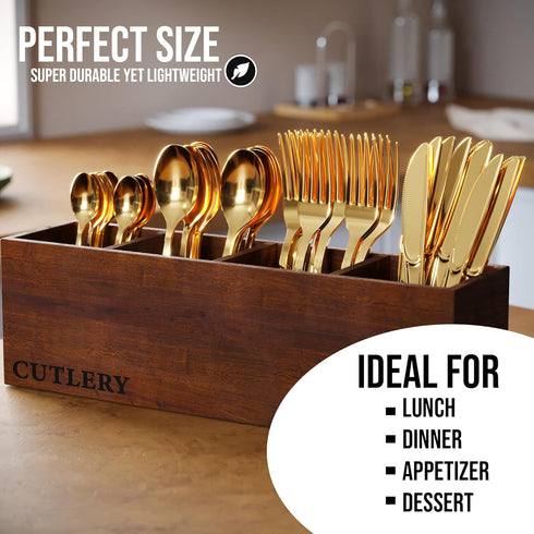 120 Pack Heavy Duty Gold Plastic Tea Spoons - Disposable Silverware for Catering, Parties, Weddings