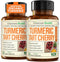 Turmeric Curcumin & Tart Cherry Extract Capsules with Black Pepper, Aid Uric Acid Balance, Joint Health, 2 Pack
