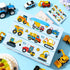 Large Construction Truck Birthday Gift Bag for Kid Blue New Baby Shower Bags with Blue Tissue Paper Birthday Card Baby