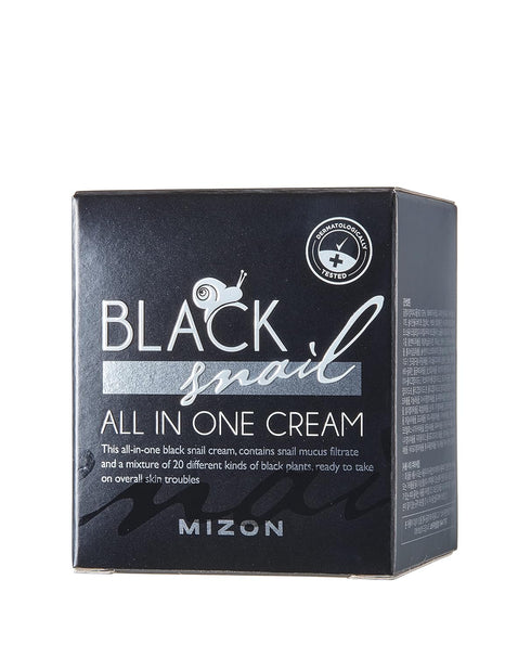 MIZON Black Snail All In One Cream, Premium, Snail Repair Cream, Intensive Care, Korean Skin Care, Facial Moisturizing, Snail Mucin Extract, Wrinkle Care, Firming (75ml / 2.54 fl oz)