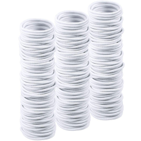TecUnite 200 Pcs 1inch Colorful Rubber Elastic Hair Ties - Mini Ponytail Holders, Metal Free Bands