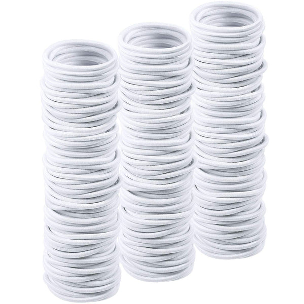 TecUnite 200 Pcs 1inch Colorful Rubber Elastic Hair Ties - Mini Ponytail Holders, Metal Free Bands
