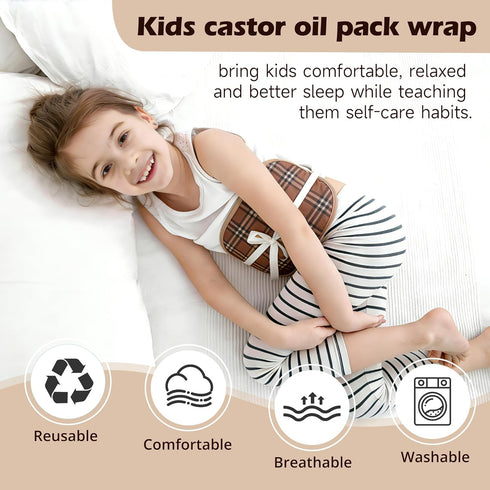 Pack Packs 1Pc wegreeco Kids Castor Oil Wrap, Reusable Kids Castor Oil for Liver Stomach, Machine Washable Anti Oil