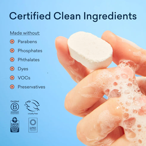 BLUELAND Dishwasher Detergent Tablet Refill, 60 Count, Plastic-Free & Eco-Friendly Alternative, Natural