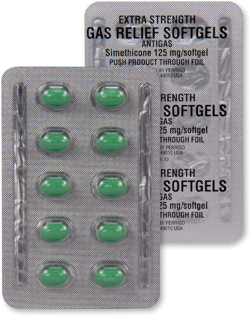 Amazon Basic Care Gas Relief Softgels, Simethicone 125 mg, Extra Strength Antigas, 30 Count