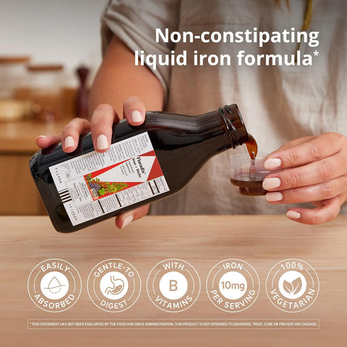 Floradix Iron & Herbs - 8.5 oz Liquid Herbal Supplement for Energy Support with Vitamin C & B Complex