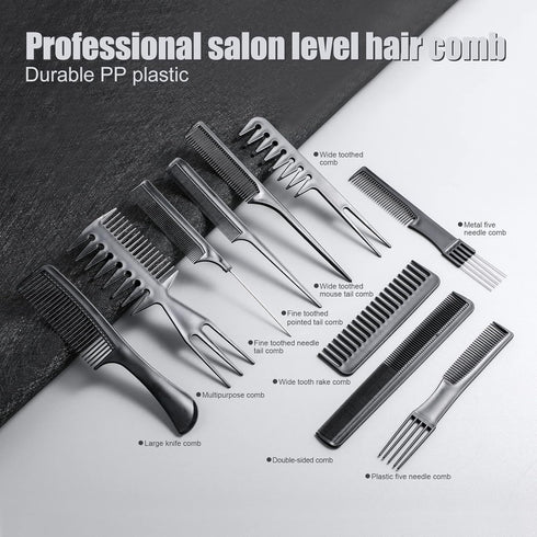 Oneleaf 10PCS Professional Styling Hair Comb Set, Variety Pack for All Hair Types & Styles