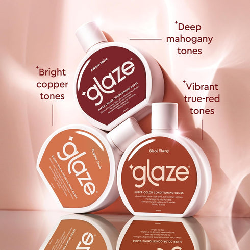Glaze Super Gloss Color Conditioning Hair Gloss, 6.4 oz - Tinted Moisturizer for Brown or Red Hair, Adds Mirror Shine