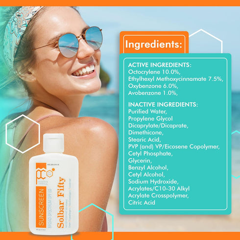 Person & Covey SPF 50 Sunscreen, 4 Fl. Oz - Broad Spectrum Face & Body Sun Cream, Water-Resistant
