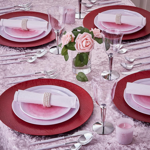 Silver Spoons MINI DESSERT BOWLS, Oval Dessert Plates, Lava Collection, Pink Mist, 6 PC