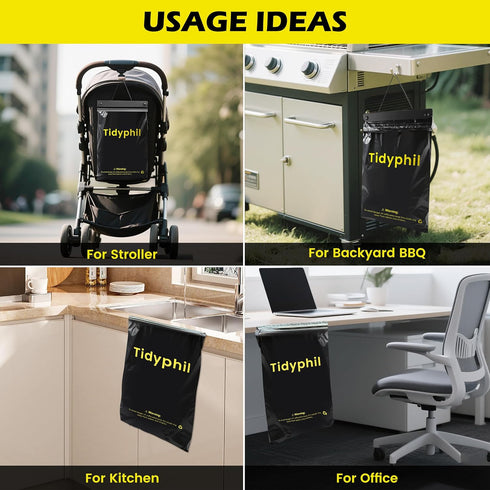 Tidyphil 150 2 PCS Disposable Car Trash Bags Hanging, Leak-proof, Odor Seal. Gallon Car Garbage Bags, Big Capacity.