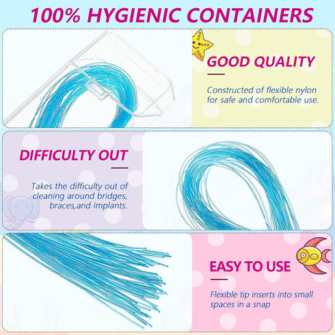 Preteen Kids Floss Threaders, Deep Clean Orthodontic Floss for Braces, 200PCS (4 Pack)