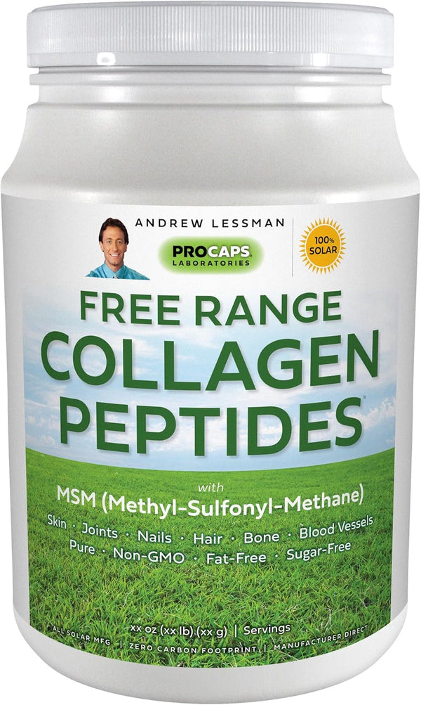 ANDREW LESSMAN Free Range Collagen Peptides Powder & MSM, 60 Servings for Smooth Skin and Comfortable Joints