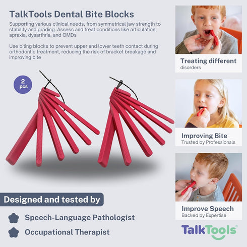 Set 2 TalkTools Dental Bite Blocks | Therapy Tools to Improve Chewing and Biting Dental Bite Blocks Oral Opener Mouth