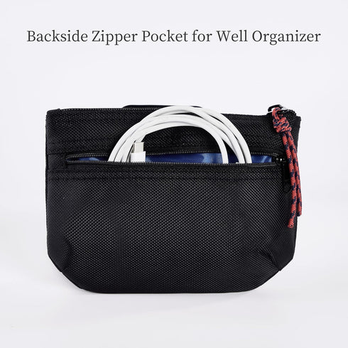 Rough Enough Small Tech Organizer Travel Case - Cable Storage Bag for Electronics & Cords, Black