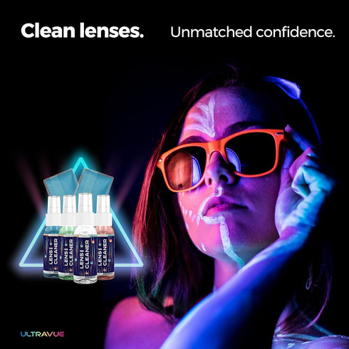 Eyeglass Gel Lens Cleaner Spray Kit - 3 x 8oz Bottles + 2 Microfiber Cloths for All Lenses and Screens