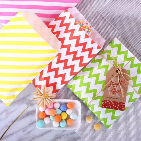 Kesoto 100 Count Multicolored Biodegradable Easter Paper Candy Cookie Bags - Food Safe Treat Bags, 6x5 in (Random 10