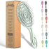 Ninabella Detangling Hair Brush for Women & Men - Unique Spiral Hairbrush for Straight, Curly & Wet Hair - Green