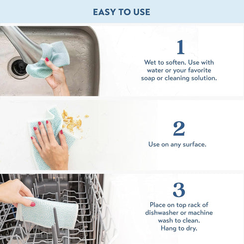 ELYN 5 Pack Swedish Dishcloths, Assorted Moroccan Pattern, Reusable & Washable Sponge Cloths for Kitchen Cleaning
