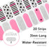 NAILOG Semi Cured Gel Nail Strips, 20 Extra Long Polish Stickers/Wraps - Glossy & Long Lasting Soft Gel