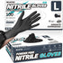 Black Nitrile Exam Gloves 4 mil Powder-Free Latex-Free Non-Sterile Food Safe Disposable Medical Gloves (100 Pcs)
