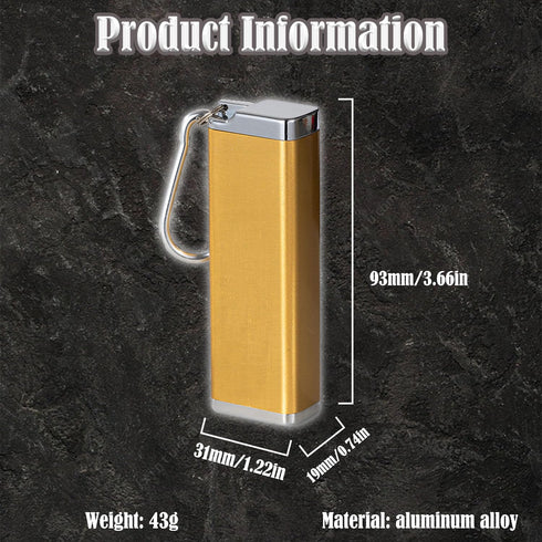 1PCS Metal Cigarette Case Waterproof Cigarette Case Small Hard Pack Cigarette Case Holds 6 cigarettes 84 mm/3.3 in Aluminum Portable Keychain Cigarette Case (Gold)
