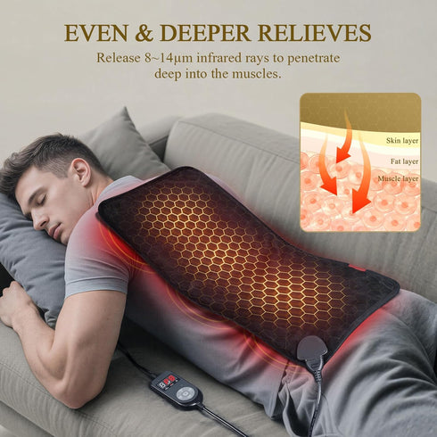 InVarme 2X 160 4H 12" 24" Extra Hot Heating Pad: Graphene Max Electric Heating Pad for Back Neck Shoulders Leg - Fast