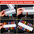 Maitys 6 Sets 216 Tips Double Layer Nail Color Display Card, Plastic Nail Polish Sample Display with Chain