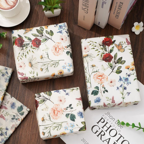 Generic AnyDesign 100 Sheets Floral Tissue Paper Vintage Wildflower Gift Wrapping Paper for Spring Wedding Birthday