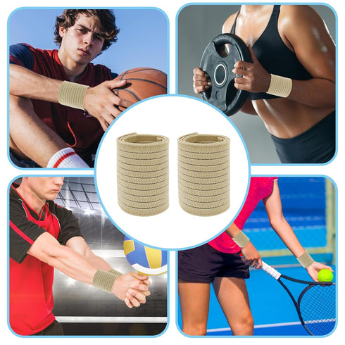 2 PCS Elastic Wrist Support Band Wrap, Adjustable Breathable Brace for Men and Women, Relieves Wrist Pain