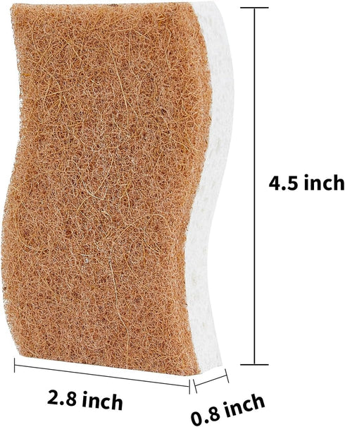 Natural Kitchen Sponges, 12 Pack Non-Scratch Biodegradable Cellulose Dish Scrub Sponges for Cleaning