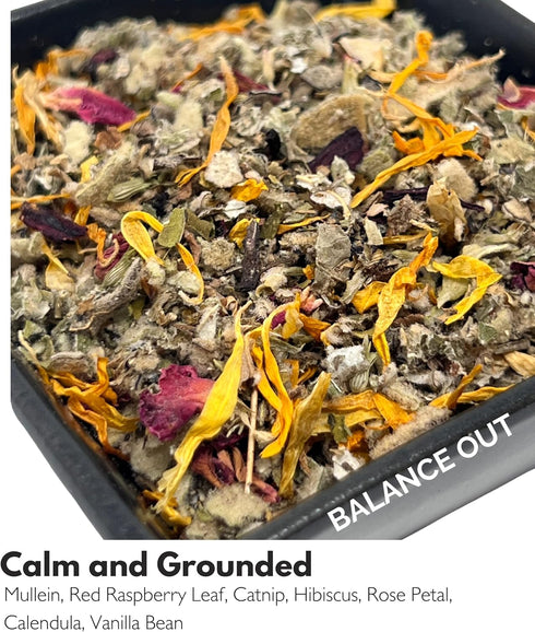 Flora Jane's Smoke & Brew - Balance Out Blend for Mental Support and Relaxation - Herbal Blend, Tea, and Bath Soak - Organic and Wildcrafted