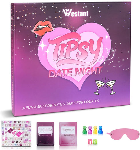 Westant 100+ Tipsy Date Night Couples Drinking Game A Flirty Adult Board Game for Couples, Fun Date Night Games