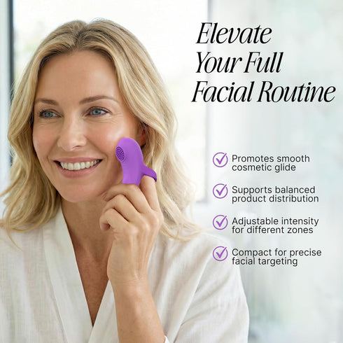 TJK Health Mini Ring Face & Eye Massager - Mini Finger Vibration Tool for Facial Skincare - Waterproof Portable