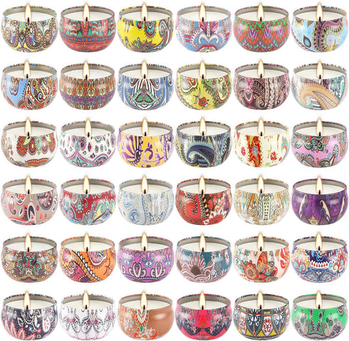 Wfmolcand Set 36, 2.5 oz Scented Candles Gifts of Soy Wax Aromatherapy Travel Tin Jar Candles