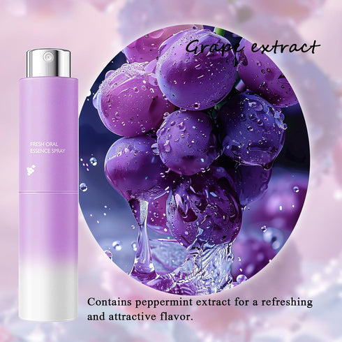 QSLYUYUAN 3PCS Breath Fresheners,Peach,Grape,Mint Flavors Fresh Breath Spray for Oral Care,Travel Size Mouth Rinse