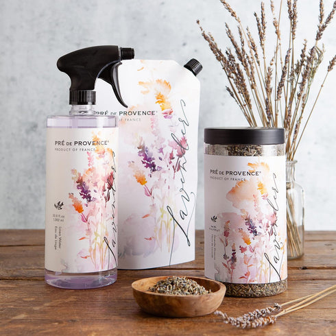 Pre de Provence Provincial Lavender Collection - 33.8 fl oz Linen Water Refill with Soft Calming Scent