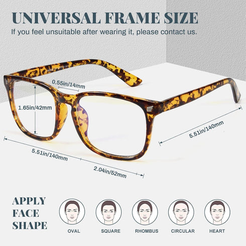 livho High Tech Blue Light Glasses, 99% Blue Light Blocking Computer Glasses for Screen Fatigue & UV Protection