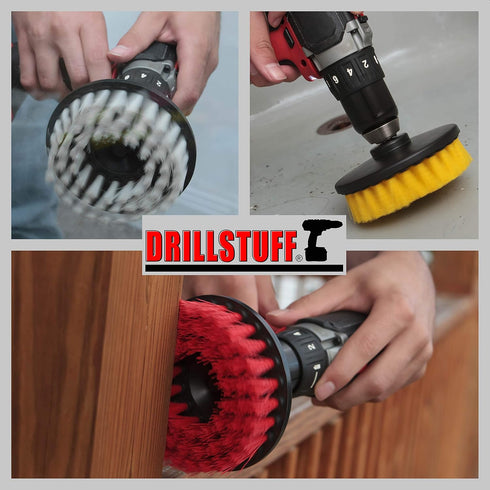 Cleaning Supplies - Drill Brush for Leather, Shower Door, Upholstery, Carpet, and Bathroom Accessories