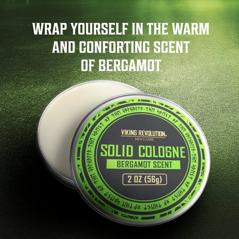 Viking Revolution Bergamot Solid Cologne for Men, 2 Oz - Travel Cologne Balm (1 pack)