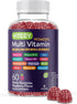 Womens Multivitamin Gummies - 12 in 1 Essential Daily Vitamins & Minerals, Immune Support - Raspberry Flavored.