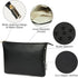 Narwey Small Makeup Bag - Vegan Leather Travel Pouch, Zipper Cosmetic Bag for Women (Black)