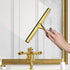 HIWARE All-Purpose Shower Squeegee, 12 Inches for Shower Doors, Bathroom, Window, and Car Glass - Brass, Stainless Steel