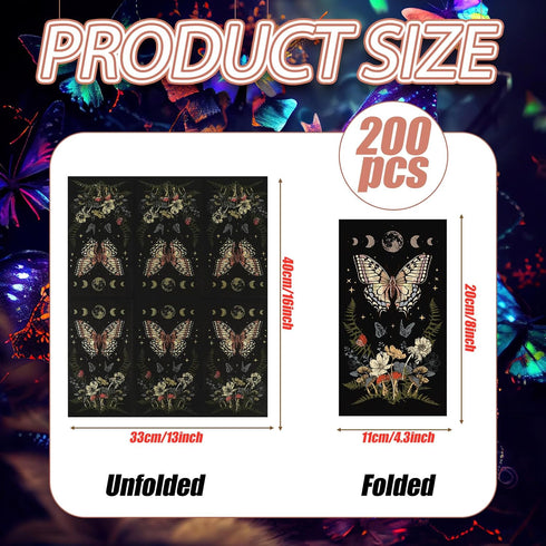 Zhanmai 200 2 Pcs Butterfly Mushroom Guest Napkins Ply Disposable Vintage Guest Paper Towels Butterfly Mushroom
