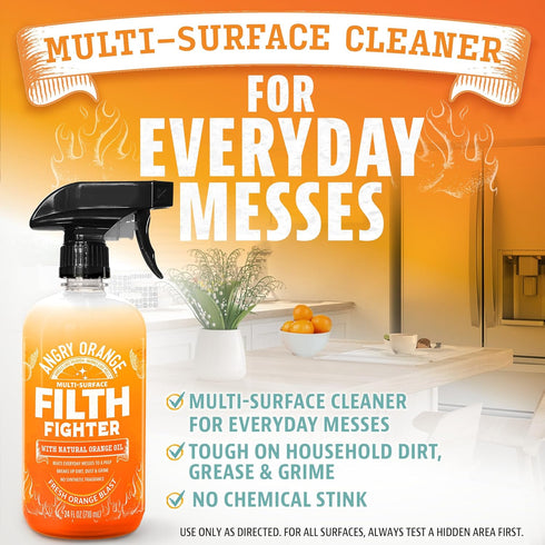 ANGRY ORANGE All-Purpose Cleaner Spray, Multipurpose for Kitchen and Bathroom, 24 Fl.Oz - Pack of 1